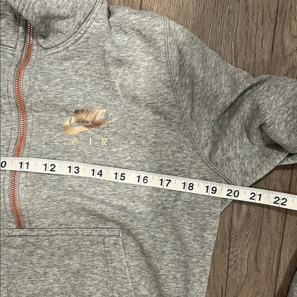 Nike Gray Rose Gold Half Zip Hoodie Sweatshirt Sporty Athletic Gym Size Medium - Picture 4 of 9